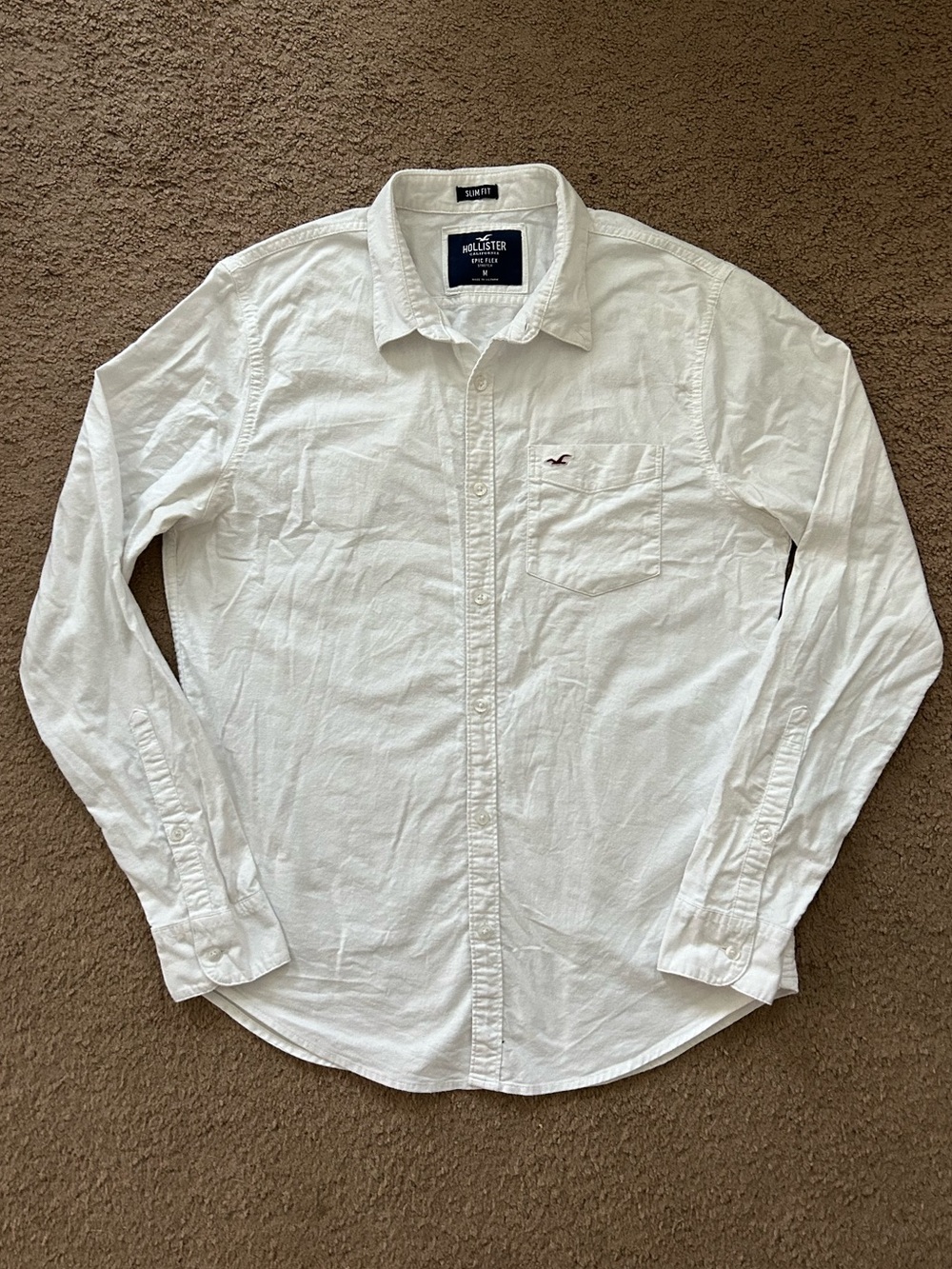 Hollister Epic Flex Men’s White Shirt size M